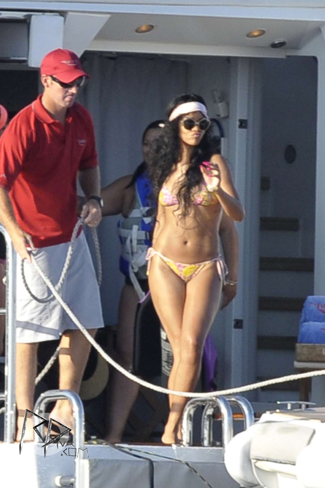 Rihanna - Bikini on a yacht in Capri